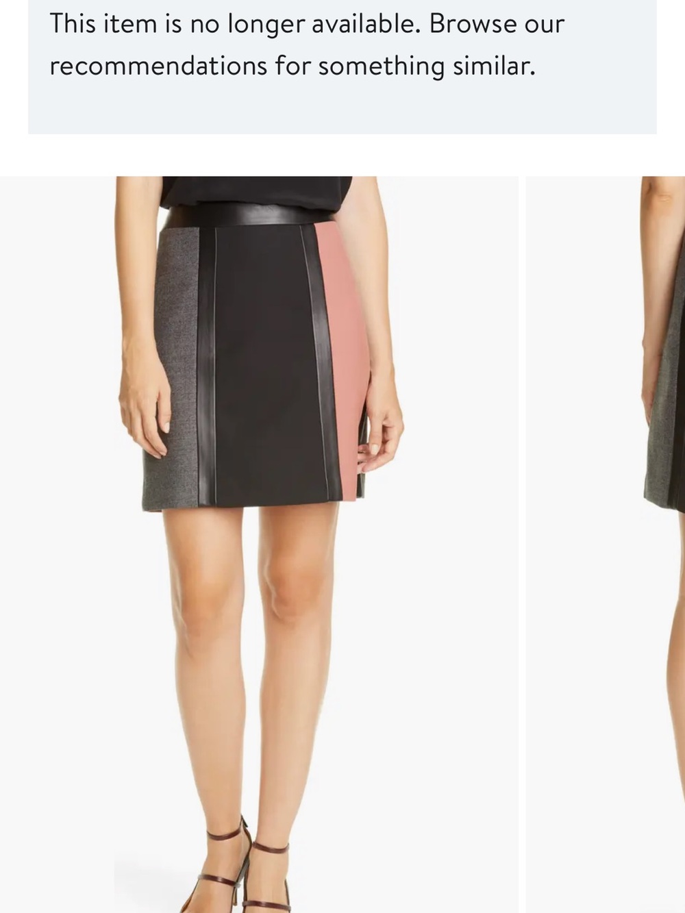 BNWT Judith and Charles Colorblock Mini Skirt in Black, Gray and Blush